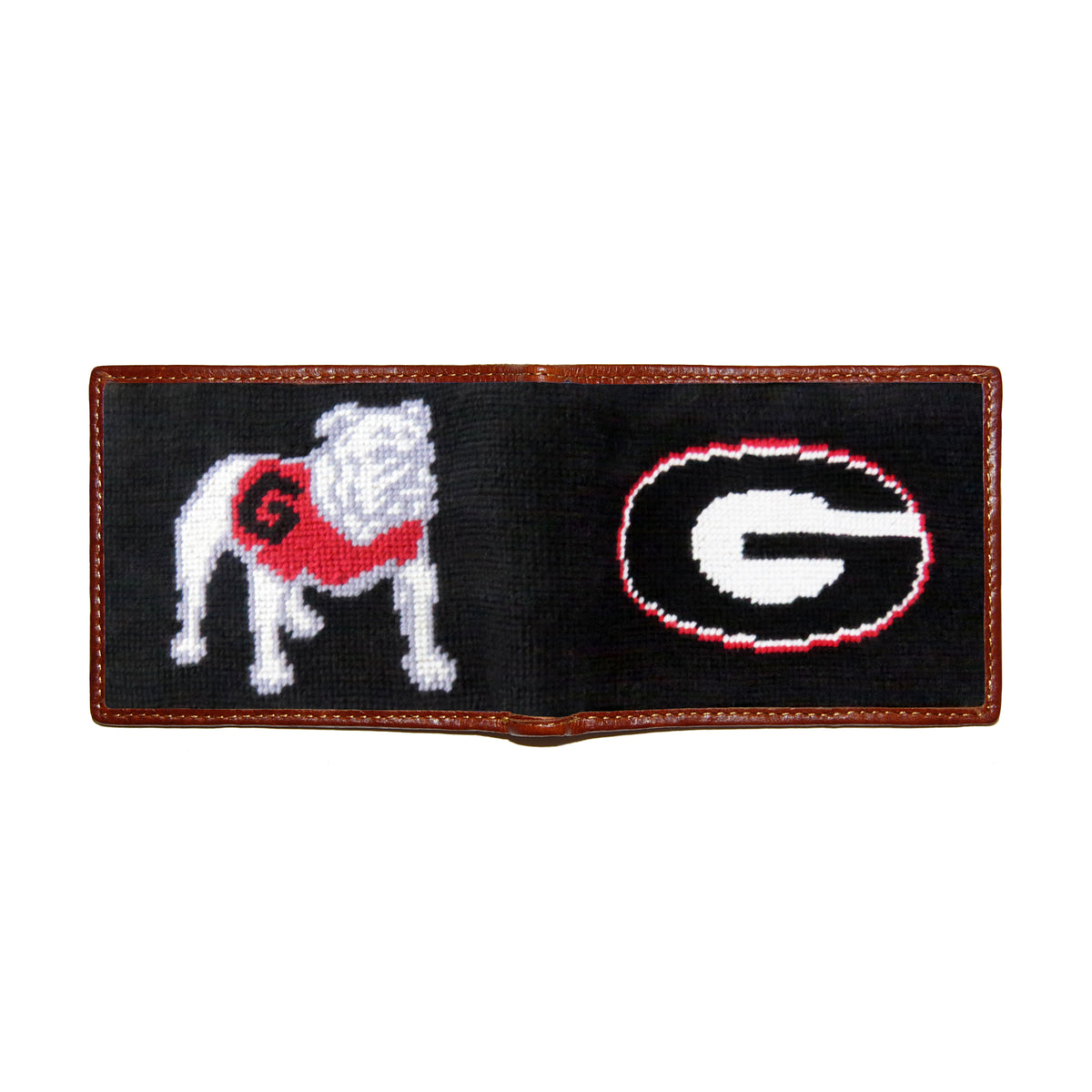 Georgia Needlepoint Wallet in Black by Smathers & Branson - Country Club Prep