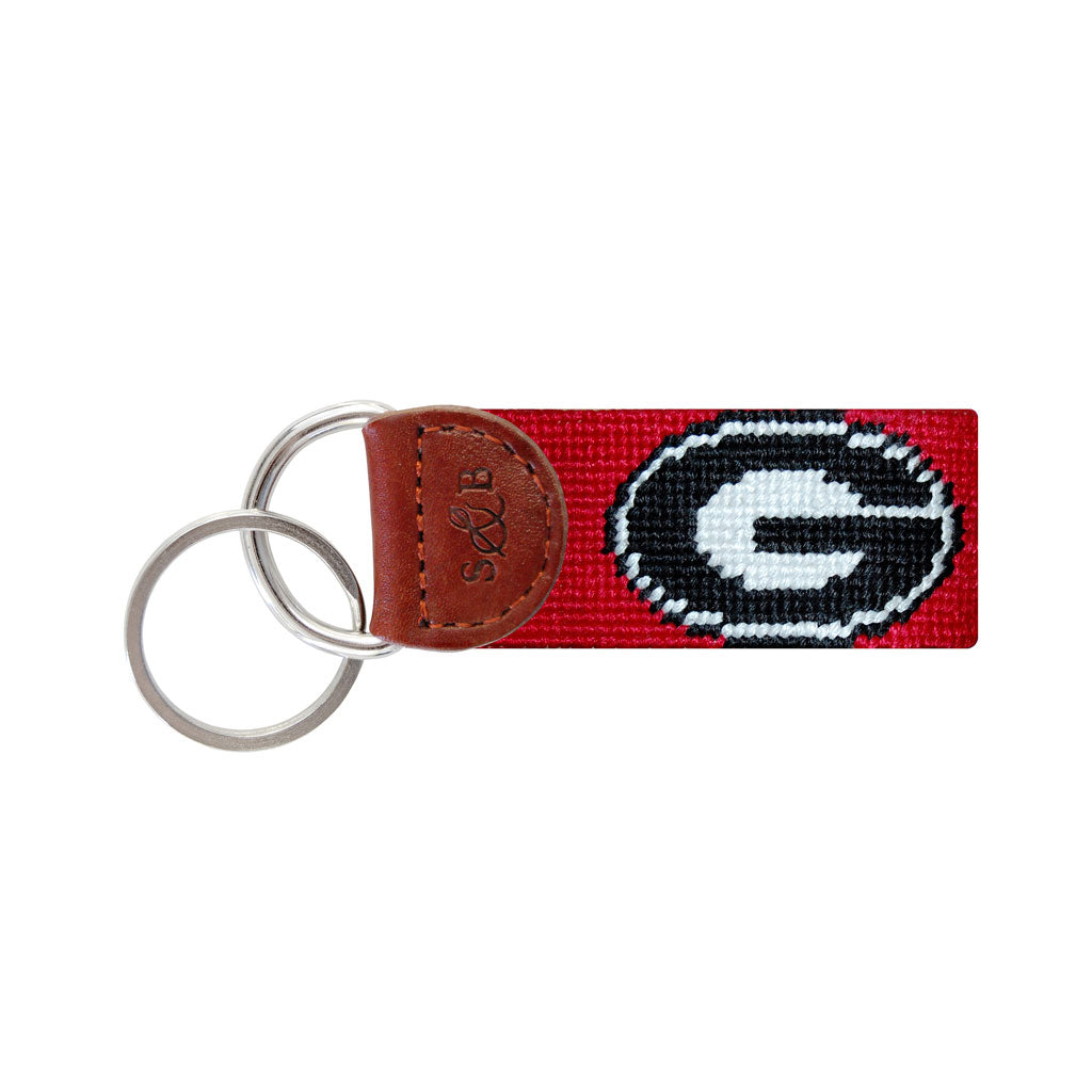 University of Georgia Needlepoint Key Fob in Red by Smathers & Branson - Country Club Prep