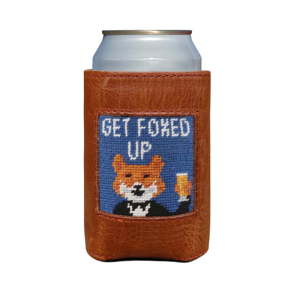 Get Foxed Up Needlepoint Can Cooler by Smathers & Branson - Country Club Prep