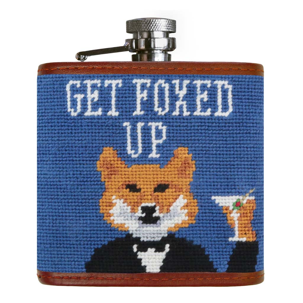 Get Foxed Up Needlepoint Flask by Smathers & Branson - Country Club Prep