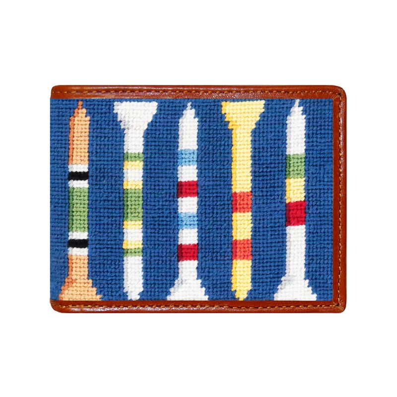 Golf Tees Needlepoint Wallet by Smathers & Branson - Country Club Prep