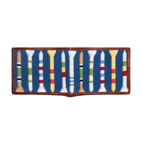 Golf Tees Needlepoint Wallet by Smathers & Branson - Country Club Prep