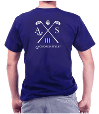Golf Tee Shirt in Royal Blue by Anchored Style - Country Club Prep
