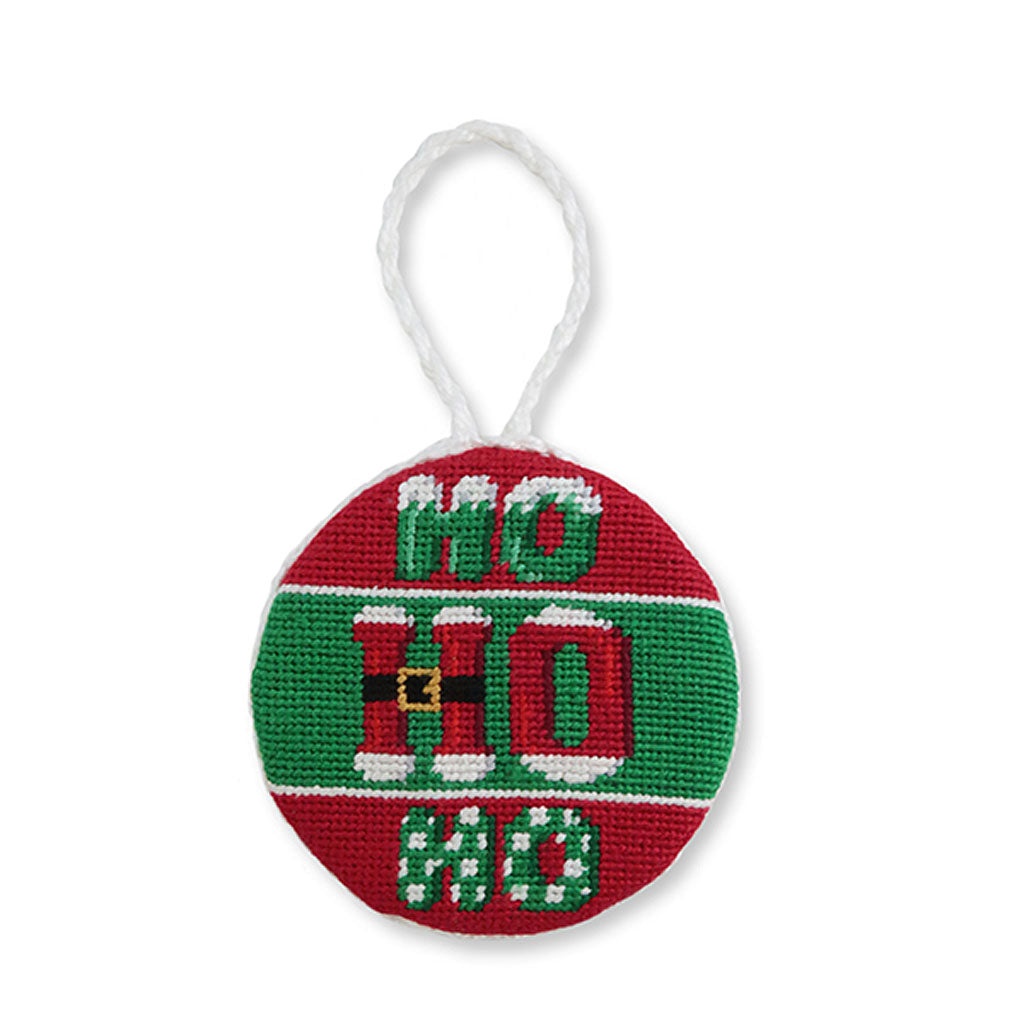 HO HO HO Needlepoint Ornament by Smathers & Branson - Country Club Prep