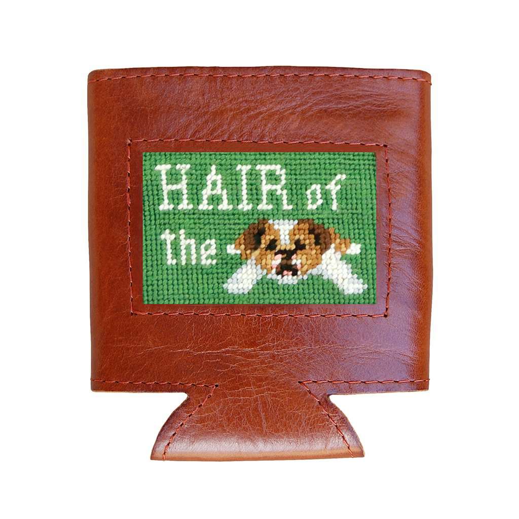 Hair of the Dog Needlepoint Can Cooler in Sage by Smathers & Branson - Country Club Prep