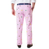 Stretch Twill Harbor Pant with Embroidered Jockey Silks in Pink by Castaway Clothing - Country Club Prep
