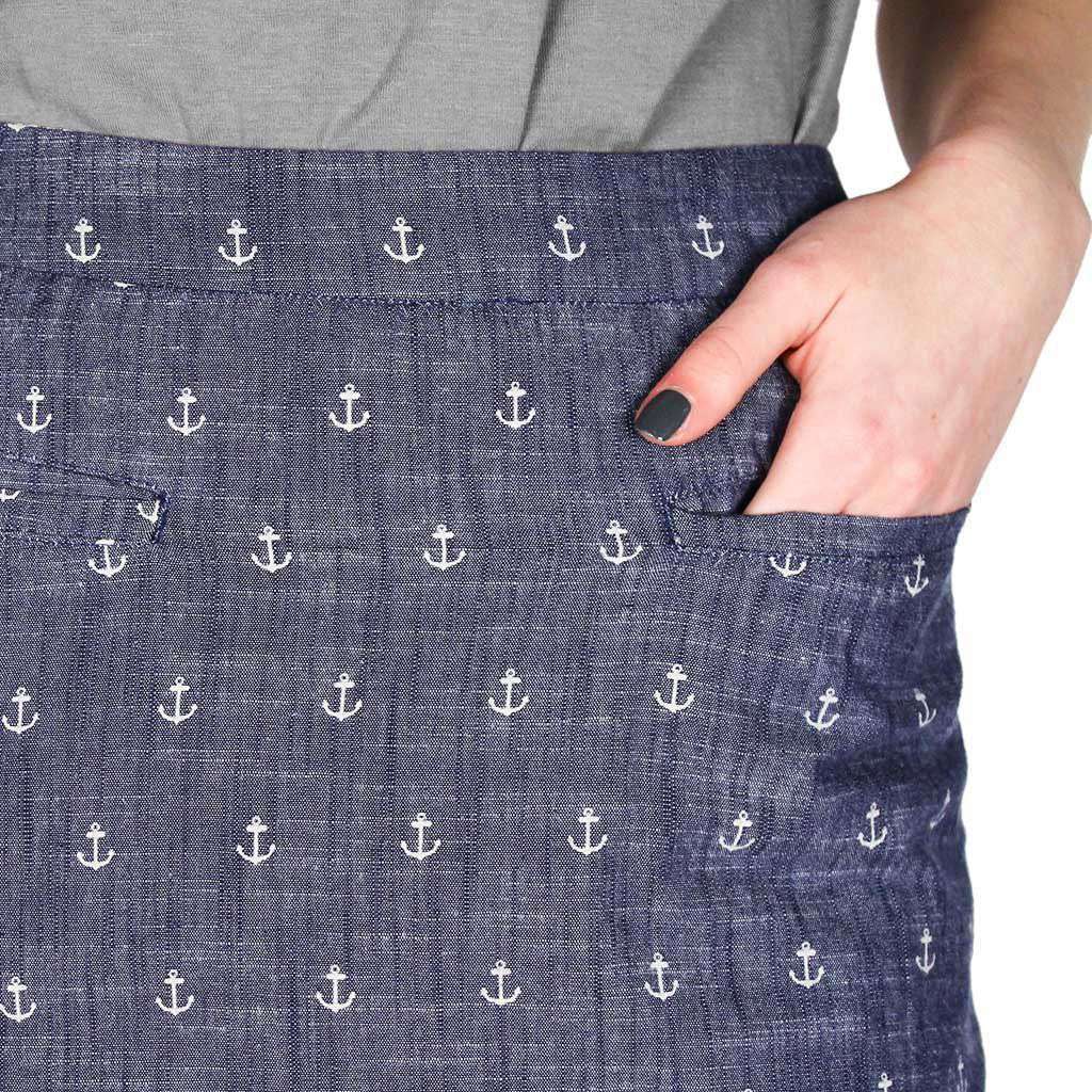 Chambray Anchor Skirt in Blue by Hatley - Country Club Prep
