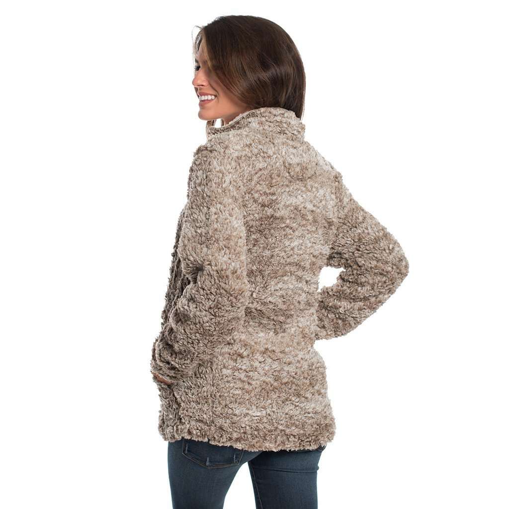 Heather Sherpa Pullover with Pockets in Caribou by The Southern Shirt Co. - Country Club Prep