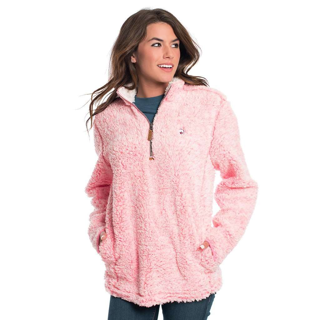 Heather Sherpa Pullover with Pockets in Himalayan Pink by The Southern Shirt Co. - Country Club Prep