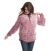Heather Sherpa Pullover with Pockets in Windsor Wine by The Southern Shirt Co. - Country Club Prep