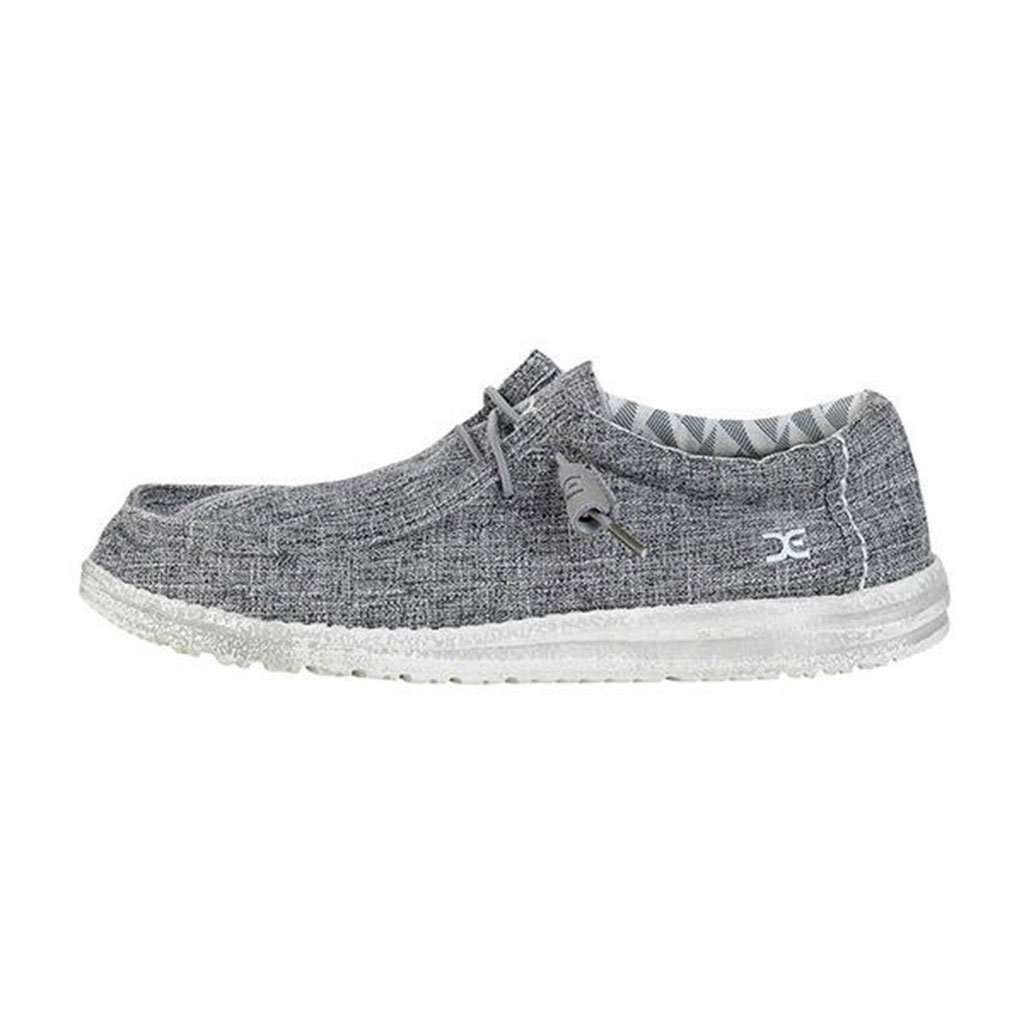 Wally Canvas Shoe in Linen Iron by Hey Dude - Country Club Prep