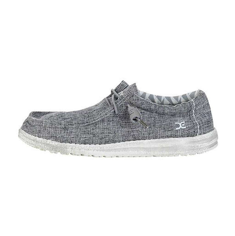 Wally Canvas Shoe in Linen Iron by Hey Dude - Country Club Prep