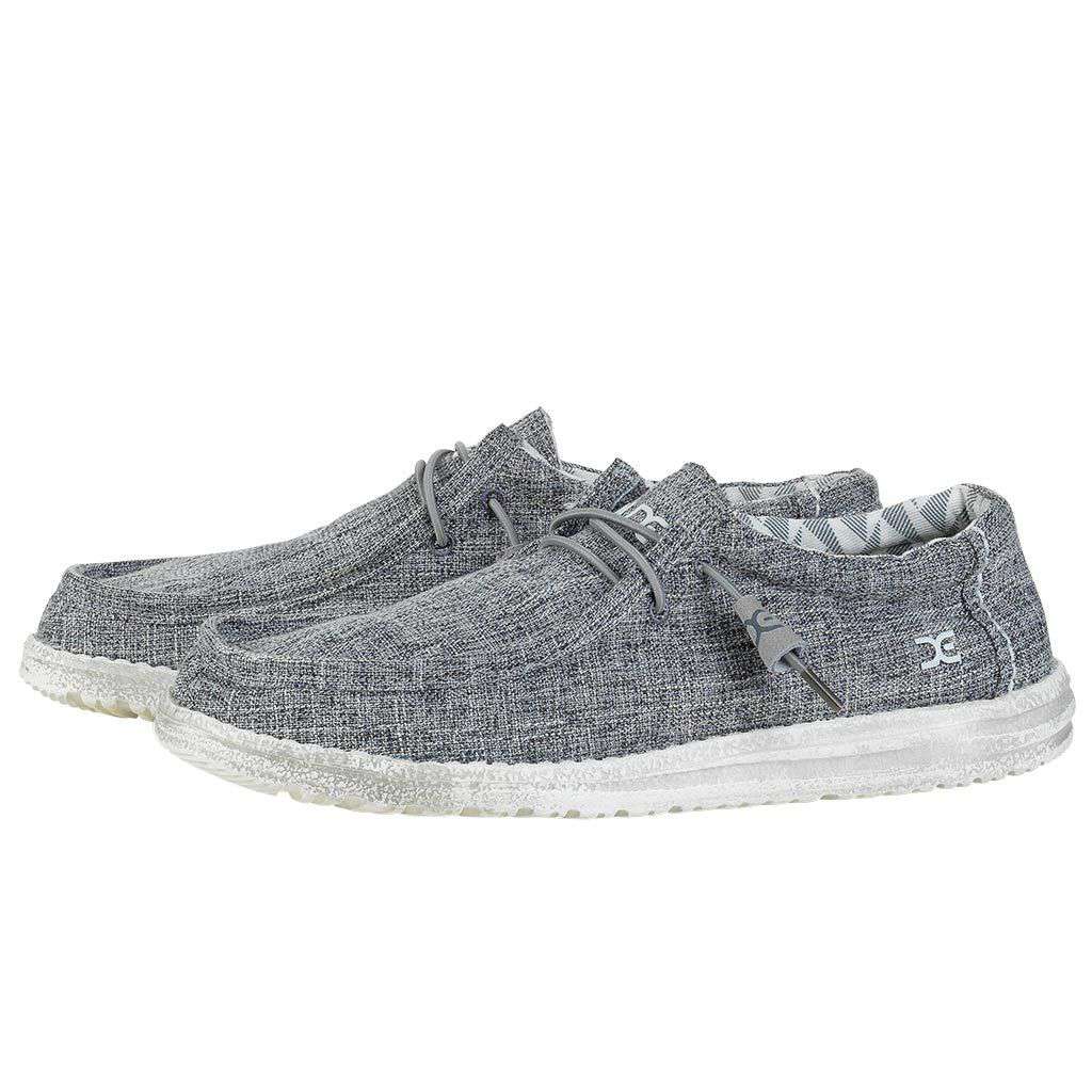 Wally Canvas Shoe in Linen Iron by Hey Dude - Country Club Prep