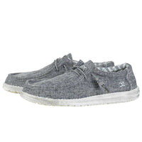 Wally Canvas Shoe in Linen Iron by Hey Dude - Country Club Prep