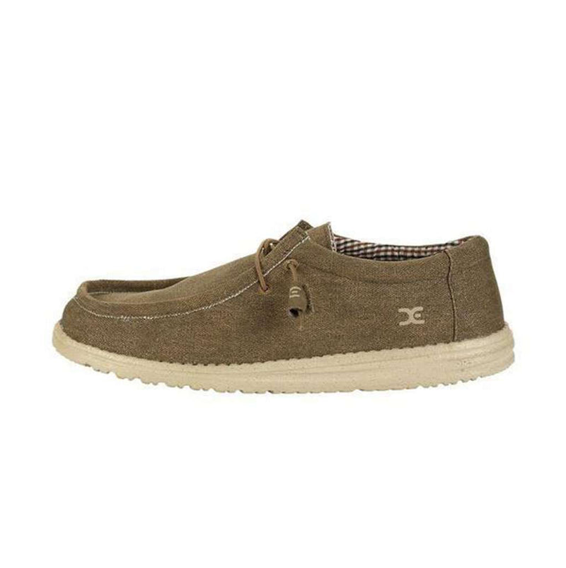 Wally Canvas Shoe in Nut by Hey Dude - Country Club Prep