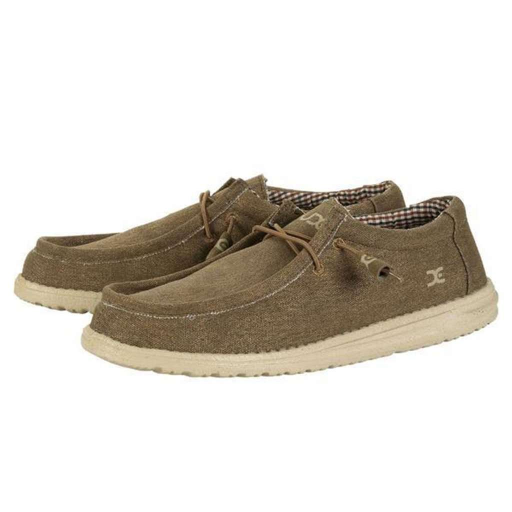 Wally Canvas Shoe in Nut by Hey Dude - Country Club Prep