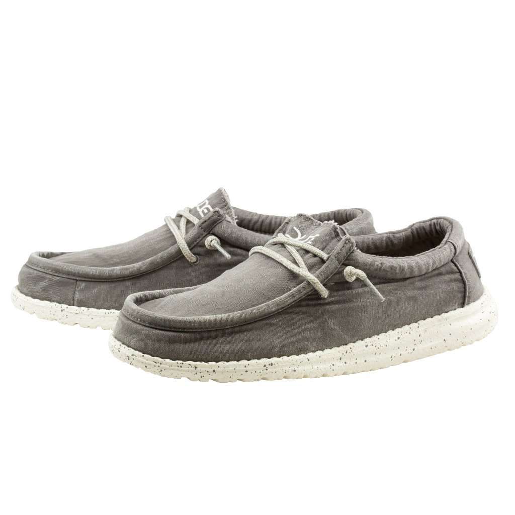 Wally Washed Shoe in Dark Grey by Hey Dude - Country Club Prep