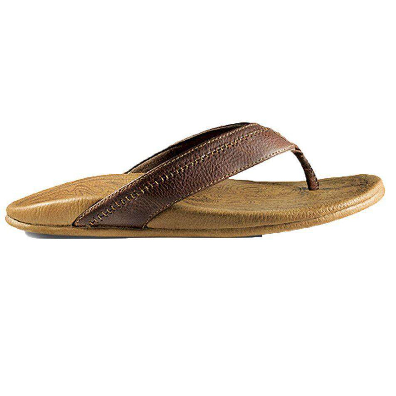 Men's Hiapo Sandal in Dark Java & Toffee by Olukai - Country Club Prep