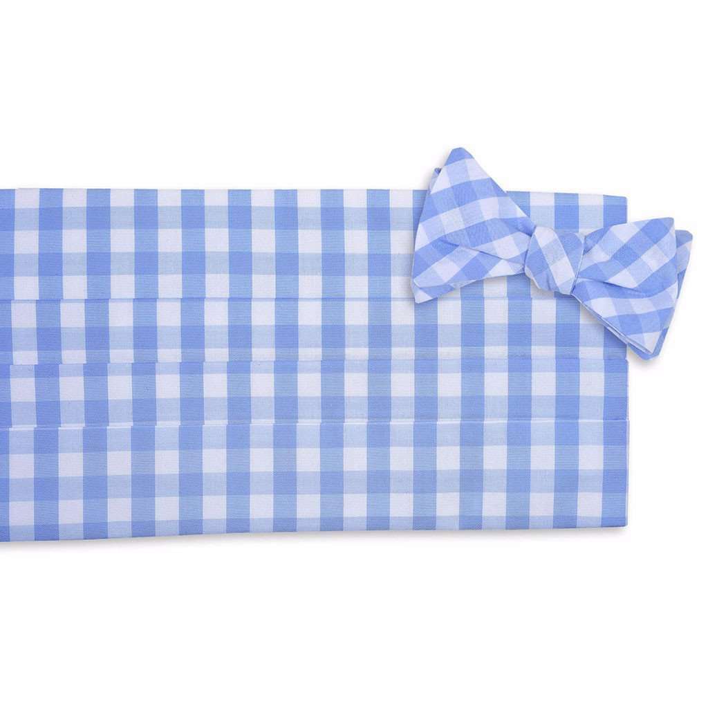 Summer Check Cummerbund Set in Blueberry by High Cotton - Country Club Prep