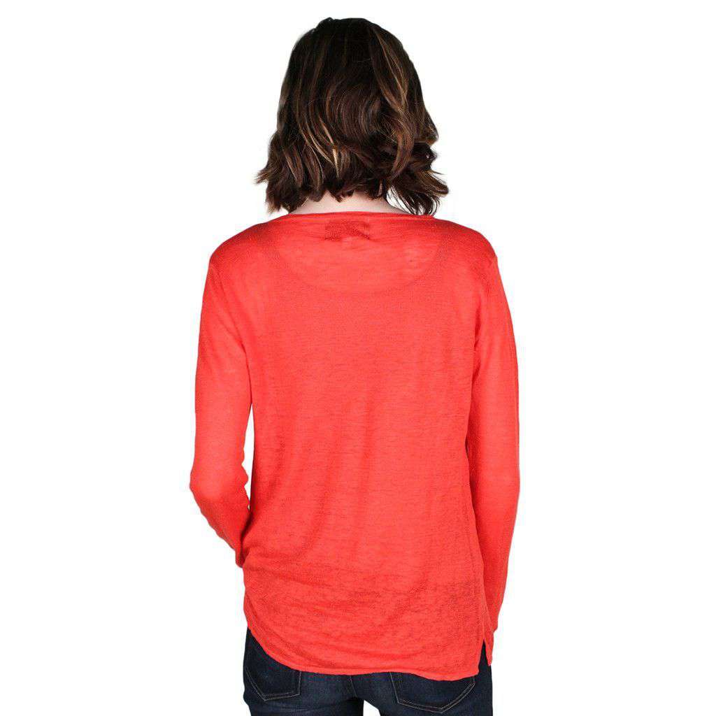 V-Neck Sweater in Light Coral by Hiho - Country Club Prep