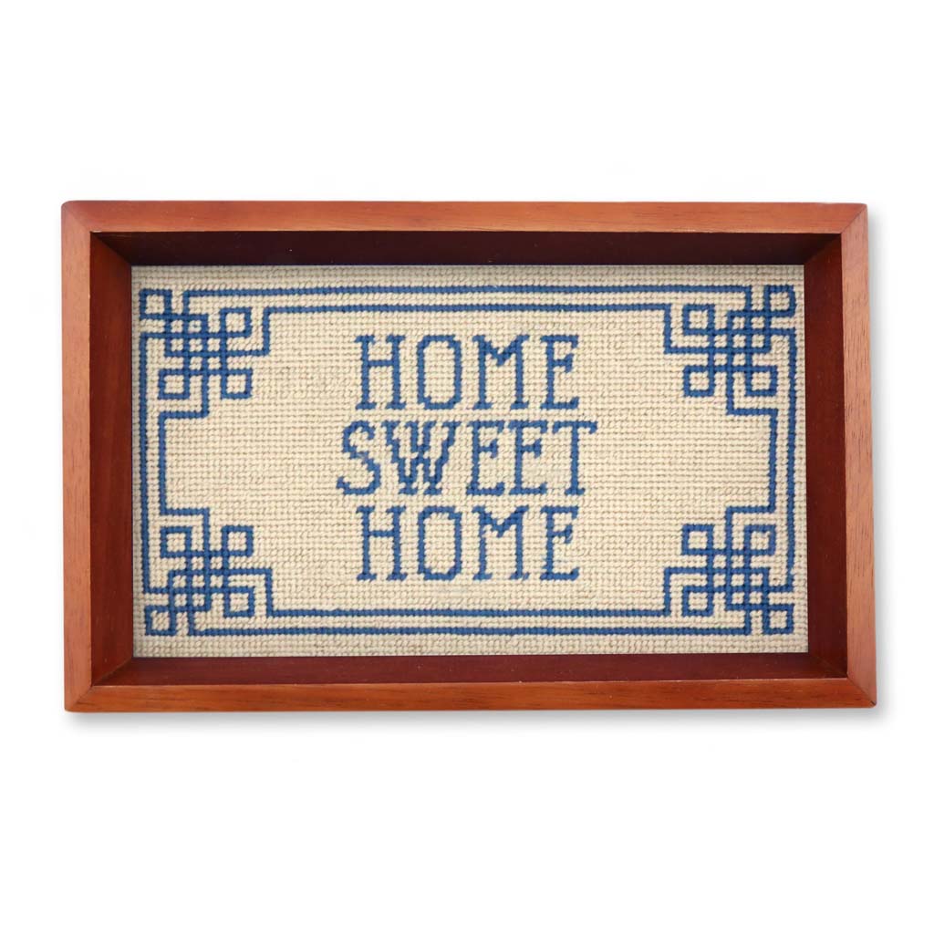 Home Sweet Home Needlepoint Valet Tray by Smathers & Branson - Country Club Prep