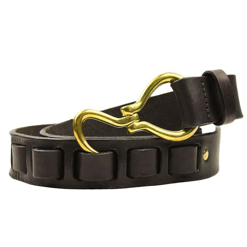 Hoof Pick Leather Belt in Dark Brown by Country Club Prep - Country Club Prep