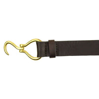 Hoof Pick Leather Belt in Dark Brown by Country Club Prep - Country Club Prep