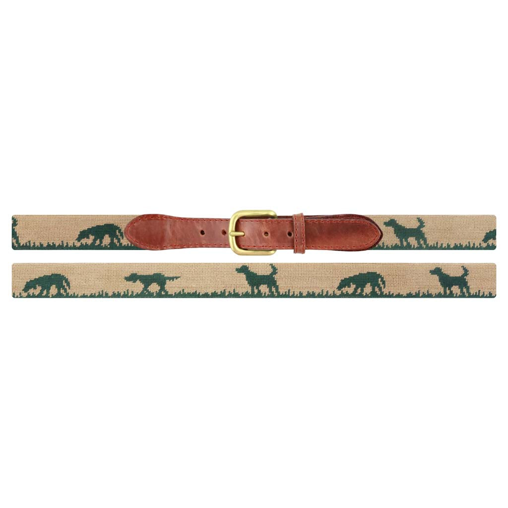 Hunting Dog Needlepoint Belt by Smathers & Branson - Country Club Prep