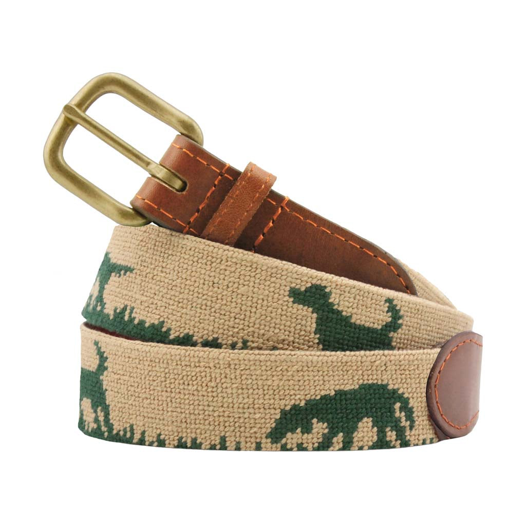 Hunting Dog Needlepoint Belt by Smathers & Branson - Country Club Prep