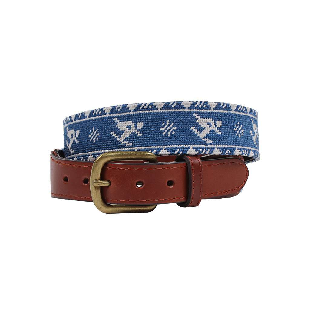 Skier Fairisle Needlepoint Belt by Smathers & Branson - Country Club Prep