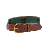 Buster the Black Lab Leather Tab Belt by Country Club Prep - Country Club Prep