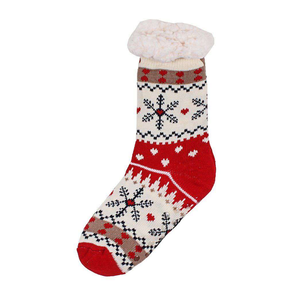 Christmas Sweater Sherpa Lined Socks by Nordic Fleece - Country Club Prep