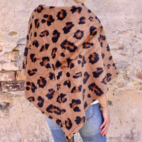 Leopard Print Faux Fur Poncho by Caroline Hill - Country Club Prep