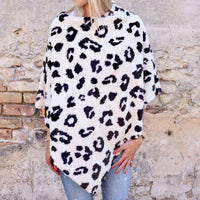 Leopard Print Faux Fur Poncho by Caroline Hill - Country Club Prep