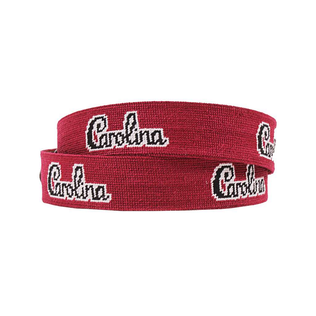 South Carolina Script Needlepoint Belt by Smathers & Branson - Country Club Prep