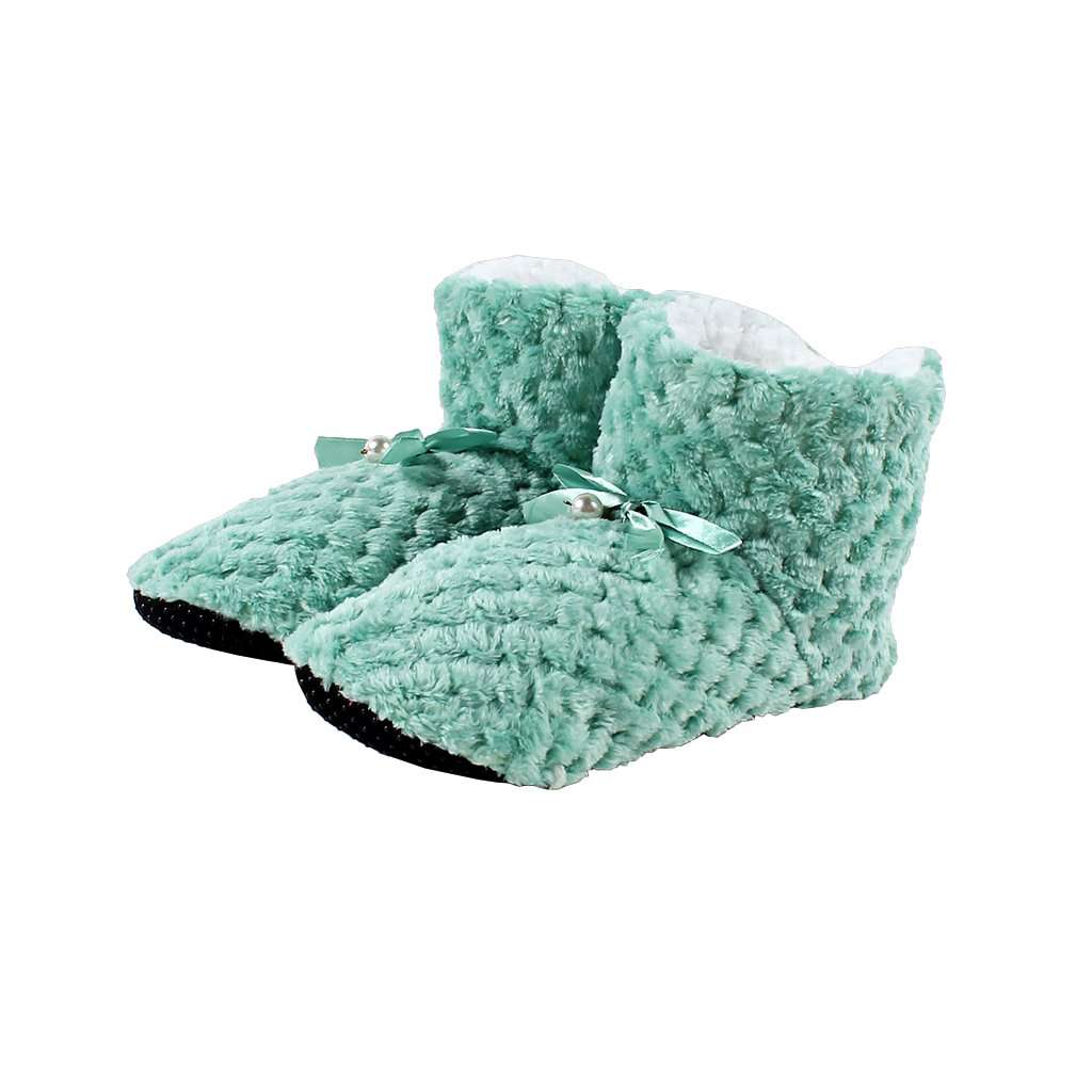 Pearl Bow Fleece Booties by Nordic Fleece - Country Club Prep