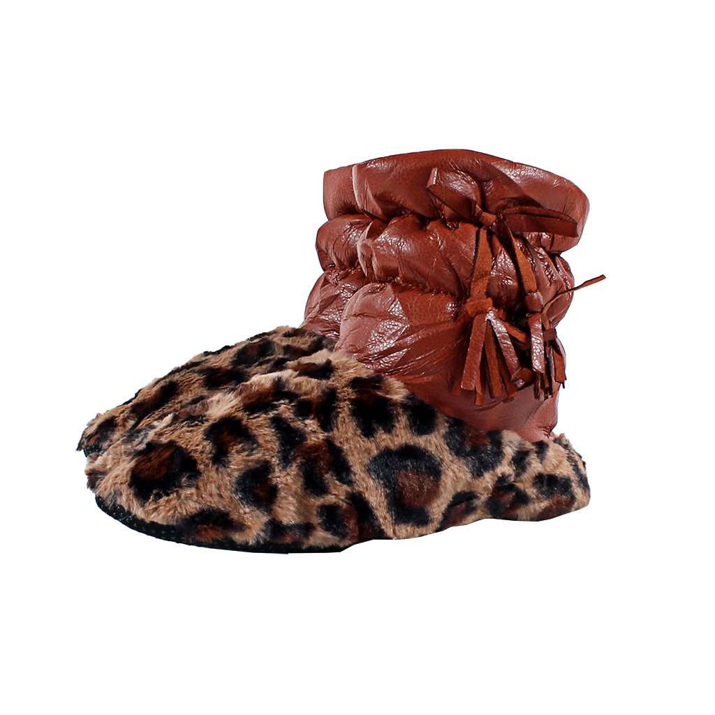 Oslo Leopard Sherpa Booties by Nordic Fleece - Country Club Prep