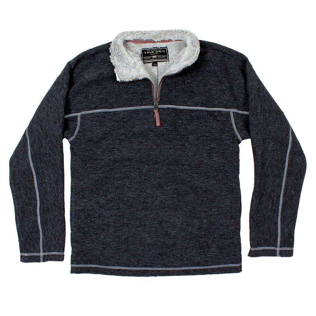 Bonded Sweater Knit 1/4 Zip Pullover by True Grit - Country Club Prep