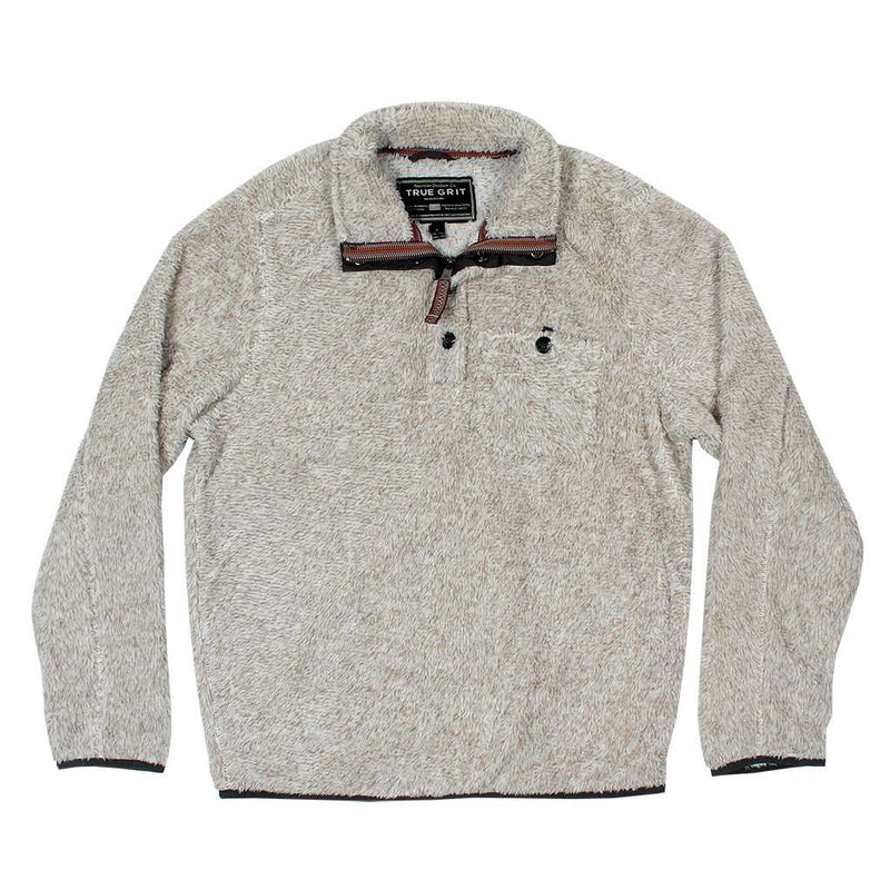 Melange Shag Sherpa Snap Pullover by True Grit - Country Club Prep