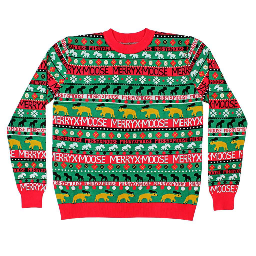 Merry X-Moose Sweater by Preppy Elves - Country Club Prep