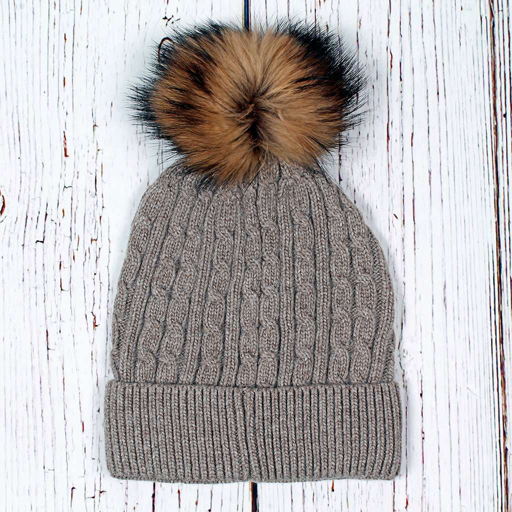 Baltic Cable Pom Pom Beanie by Nordic Fleece - Country Club Prep