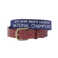 NCAA 2019 UVA Lacrosse Champions Needlepoint Belt by Smathers & Branson - Country Club Prep