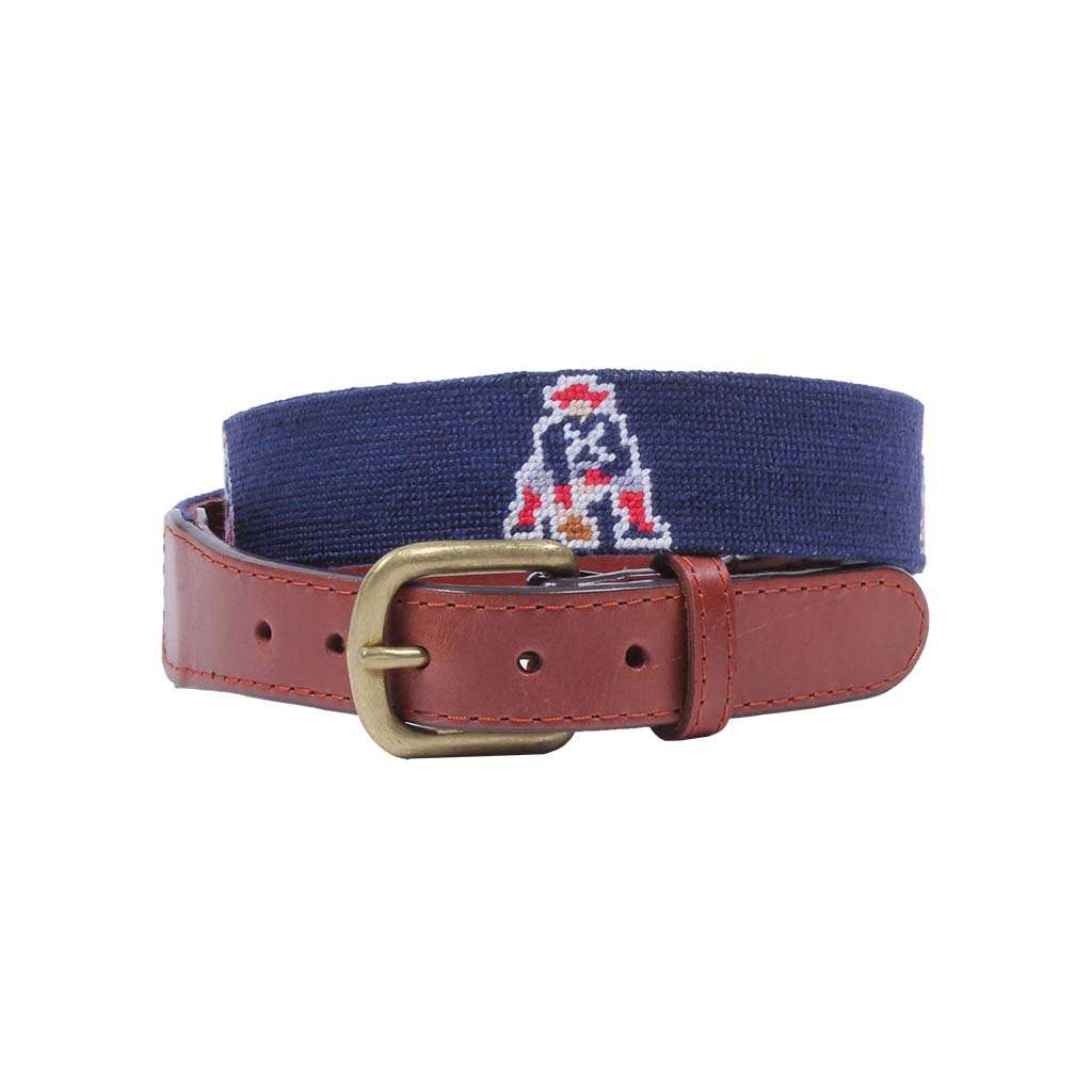 New England Patriots Vintage Logo Needlepoint Belt by Smathers & Branson - Country Club Prep