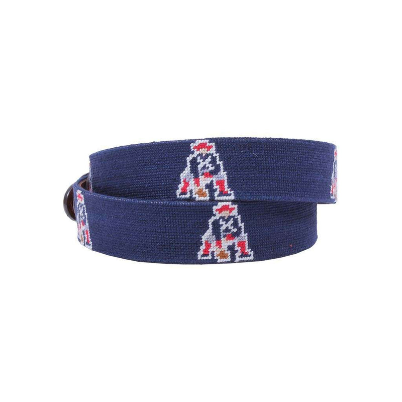 New England Patriots Vintage Logo Needlepoint Belt by Smathers & Branson - Country Club Prep