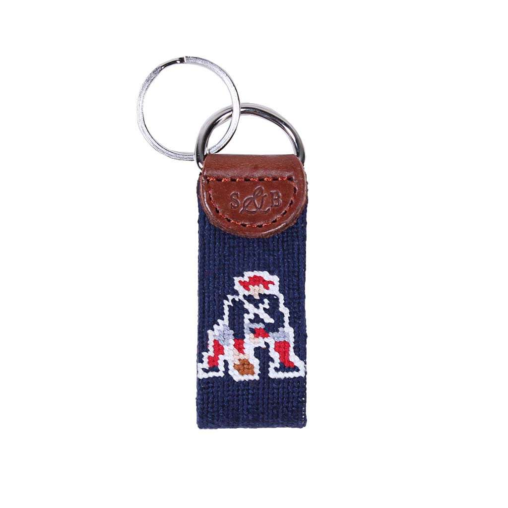 New England Patriots Vintage Logo Needlepoint Key Fob by Smathers & Branson - Country Club Prep