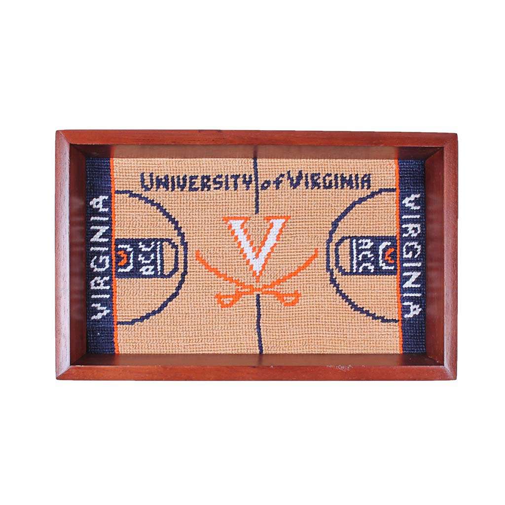 University of Virginia Paul Jones Arena Needlepoint Valet Tray by Smathers & Branson - Country Club Prep