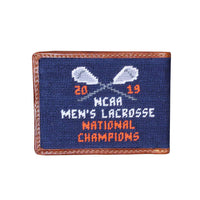 NCAA 2019 UVA Lacrosse Champions Needlepoint Wallet by Smathers & Branson - Country Club Prep