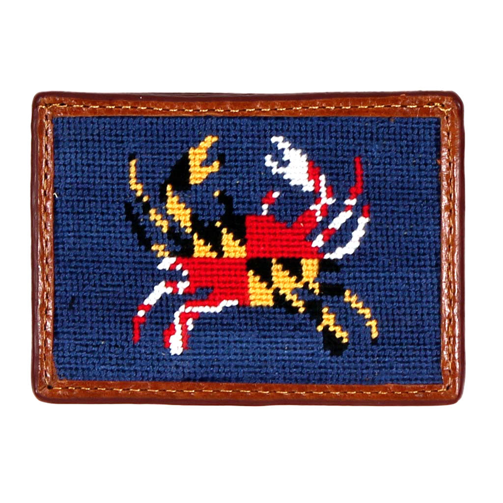 Maryland Flag Crab Needlepoint Credit Card Wallet by Smathers & Branson - Country Club Prep