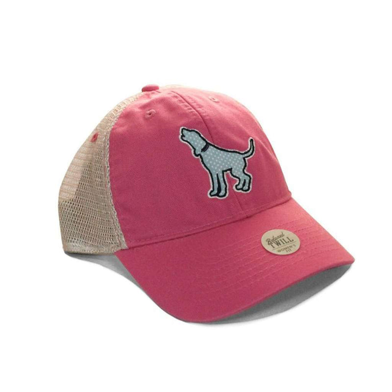 Polka Hound Trucker Hat in Dark Pink by Southern Fried Cotton - Country Club Prep