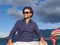 Long Sleeve Players Shirt in Peacoat Navy by Criquet - Country Club Prep